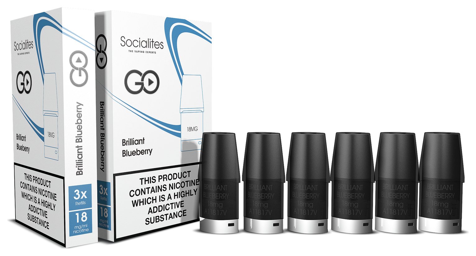 Socialites GO E-Liquid 6 Pack - 18mg Blueberry Review