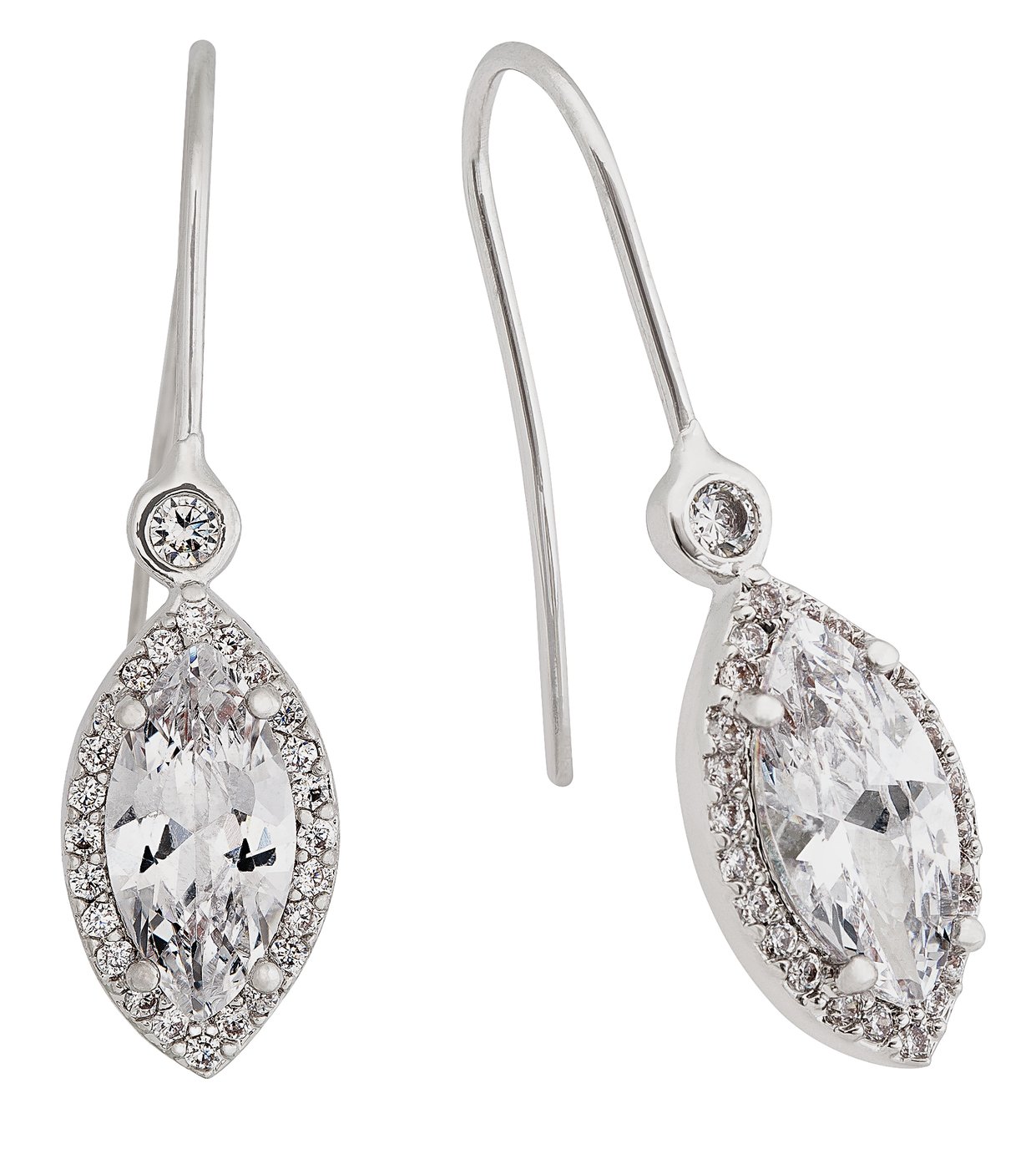 Abbey Clancy Silver Colour CZ Marquise Drop Earrings review