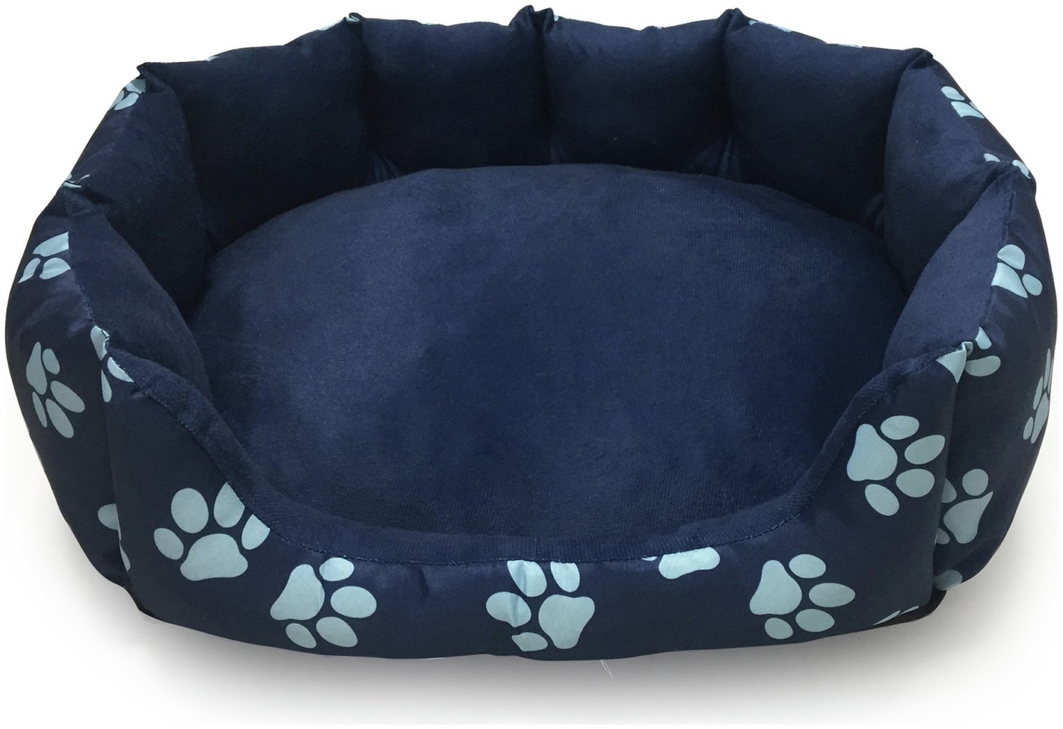 Paw Print Fleece Oval Navy Cushion - Medium Review