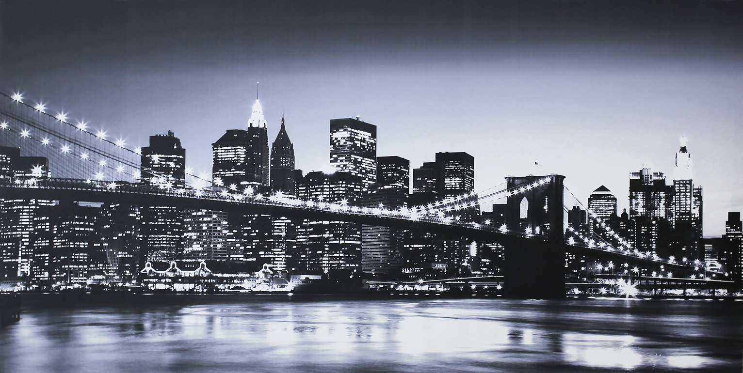 Collection Manhattan Skyline Printed Canvas - Monochrome Review