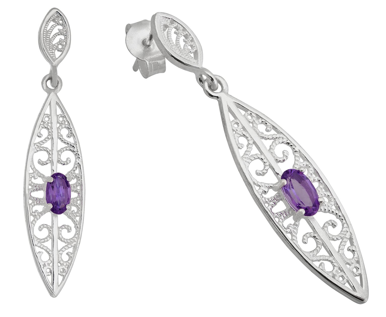 Revere Sterling Silver Filigree Amethyst Earrings review