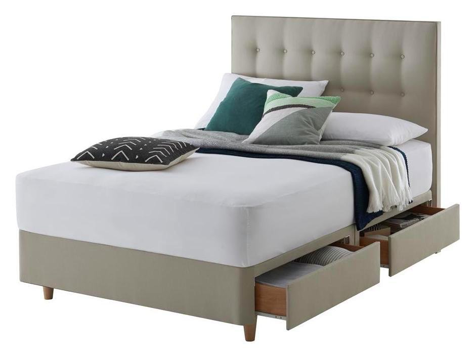 Silentnight Alaro 4Drw Superking Divan & Headboard-Sandstone review