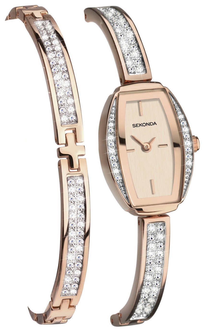 Sekonda Ladies' Rose Gold Plated Watch and Bracelet Gift Set review