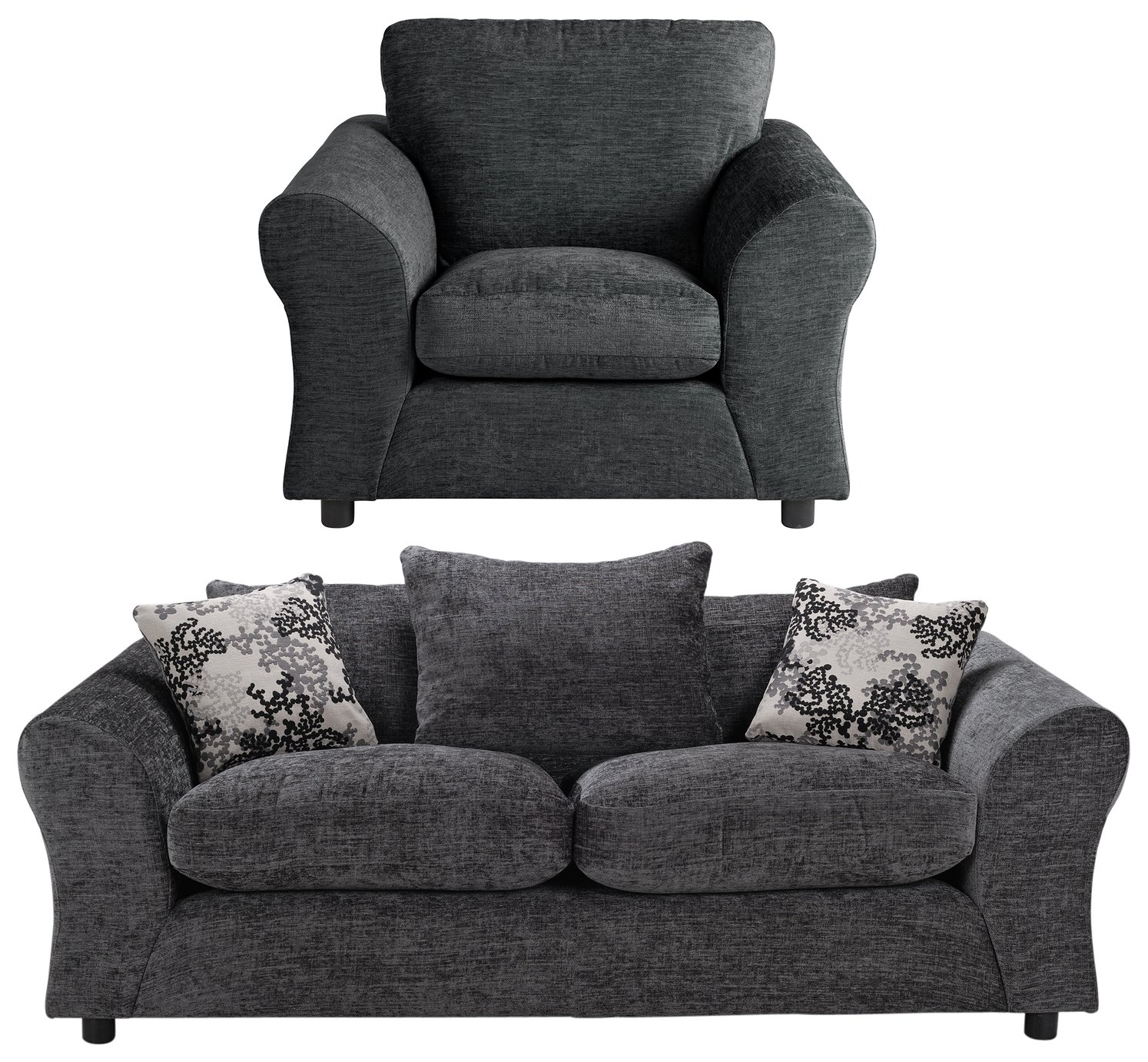 HOME New Clara Fabric 3 Seater Sofa & Chair review