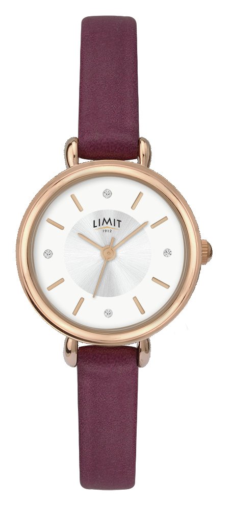 Limit Ladies' Rose Gold Plated Wine Strap Watch review