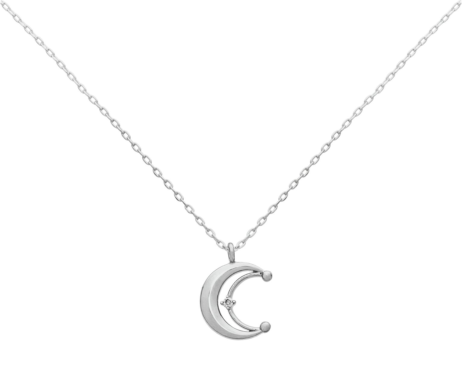 Amelia Grace Silver Colour Moon Cubic Zirconia Necklace Review