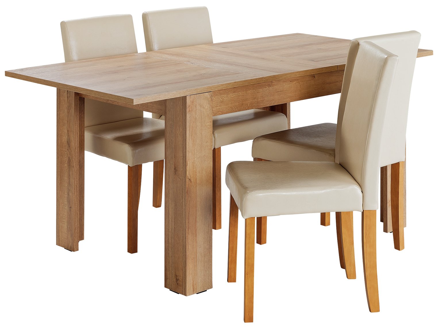 HOME Miami Extendable 4 - 6 Seater Table & 4 Chairs - Cream Review