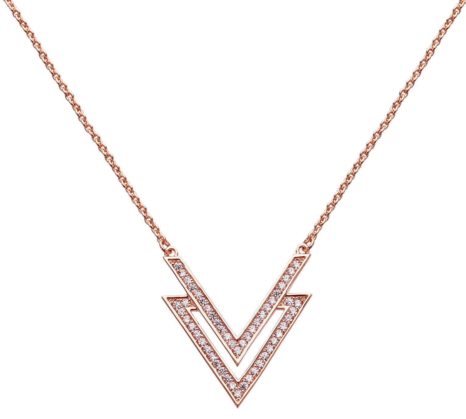 Abbey Clancy Rose Gold Colour Double V Necklace review