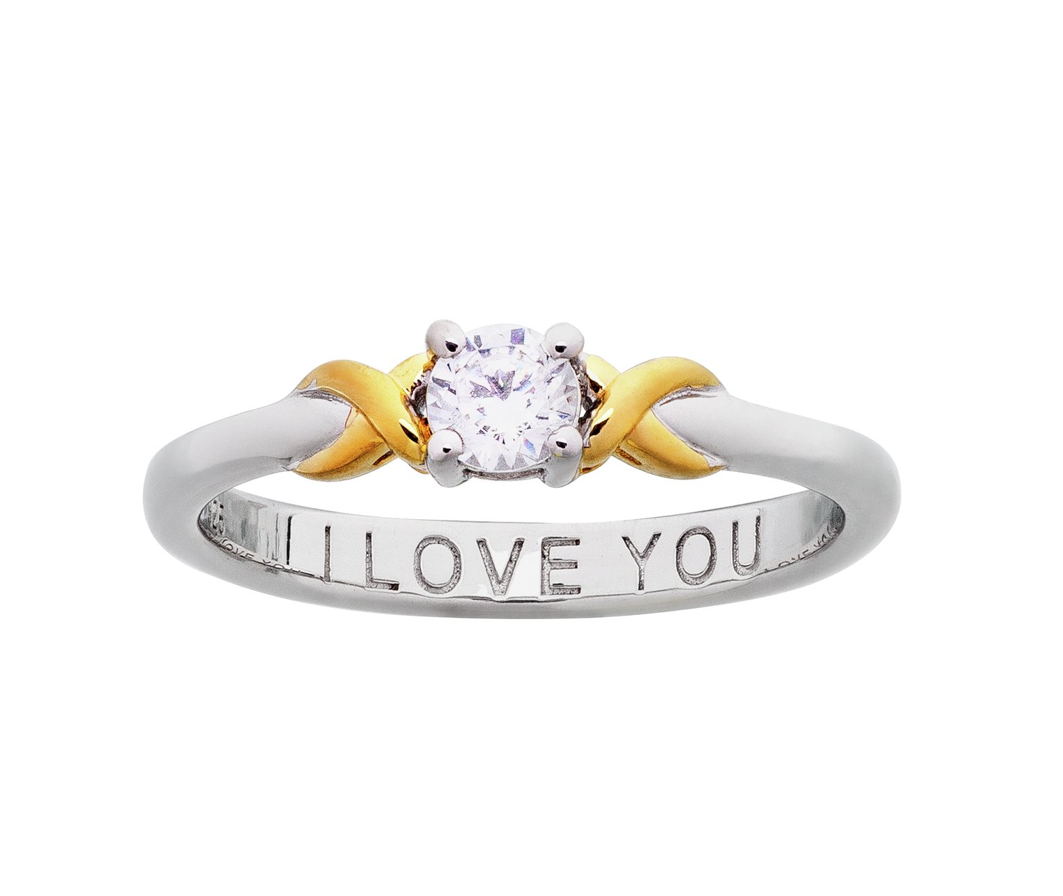 Moon & Back Silver and 9ct Gold Plated CZ Solitaire Ring Review