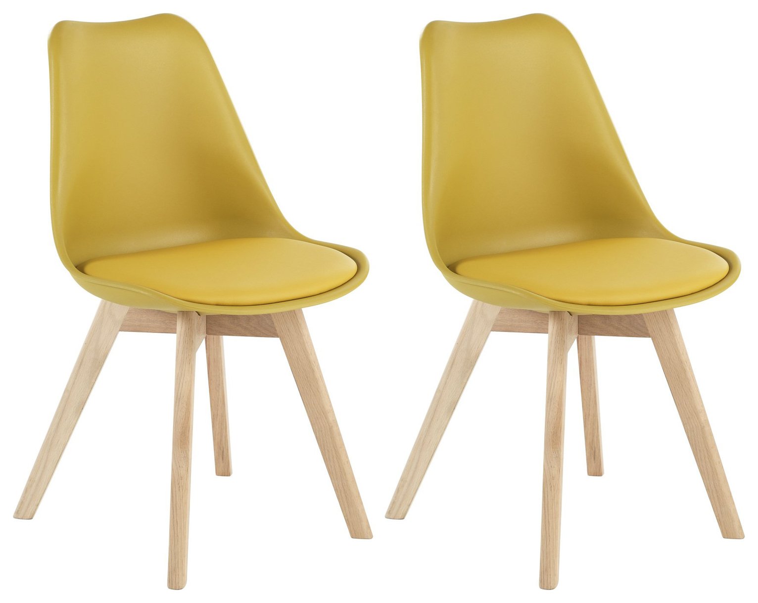 Habitat Jerry Pair of Dining Chairs - Mustard Review