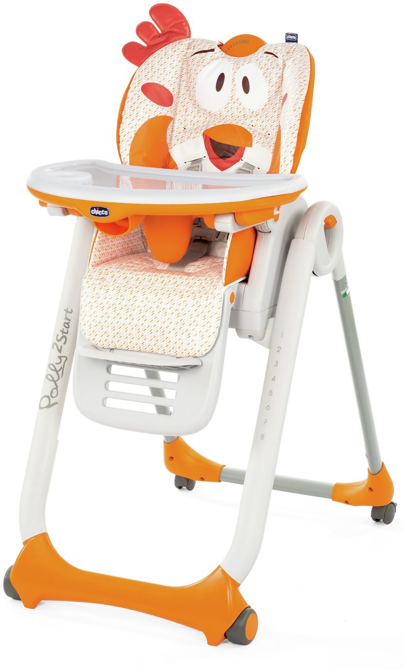 EAN 8058664100507 product image for Chicco Polly 2 Start 4 Wheel Highchair - Fancy Chicken | upcitemdb.com