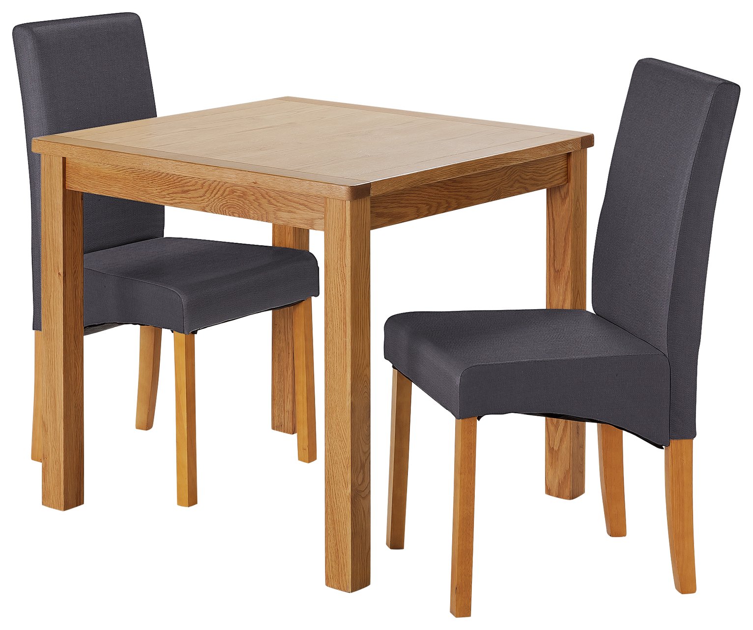 Collection Ashwell Oak Veneer Table & 2 Chairs - Charcoal Review