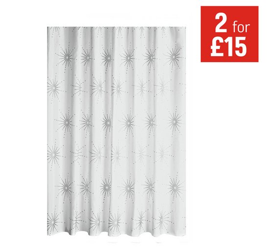 Buy HOME Starburst Shower Curtain White at Argos.co.uk Your Online