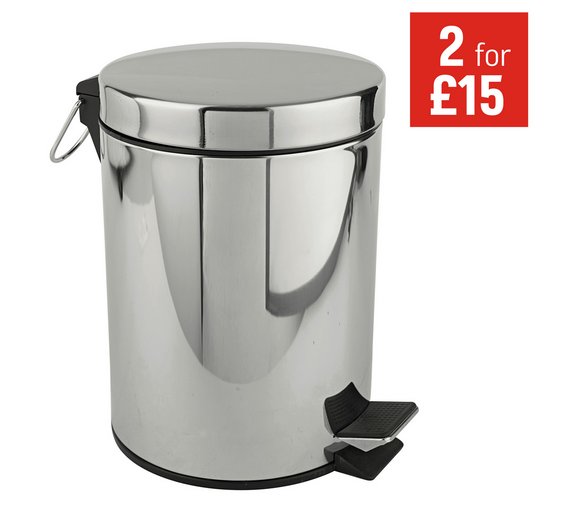 Buy Simple Value 5 Litre Stainless Steel Pedal Bin at Argos.co.uk