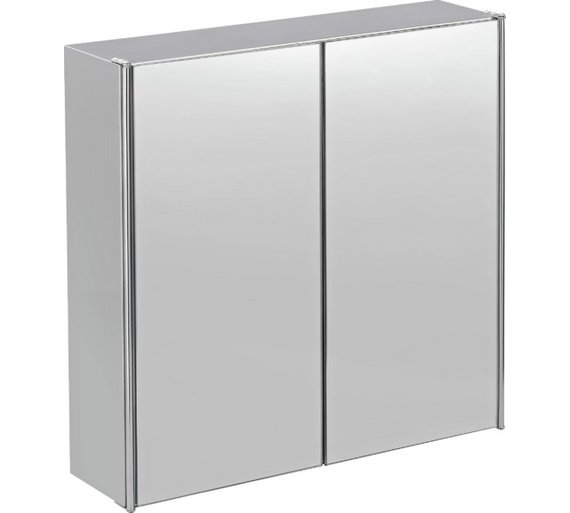 buy home 2 door mirrored stainless steel bathroom cabinet at argos