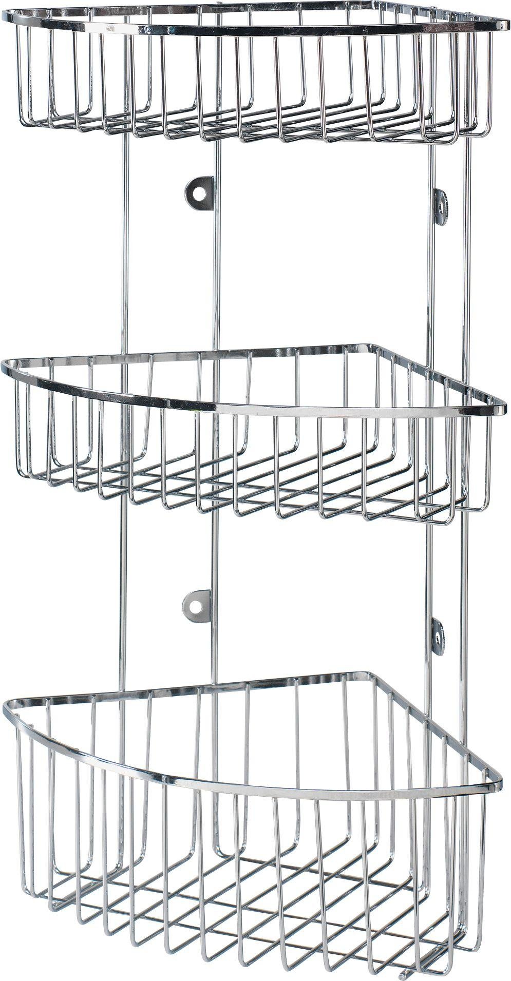 Buy HOME 3 Tier Wall Mounted Chrome Shower Caddy Bathroom baskets, bathroom caddies and shower
