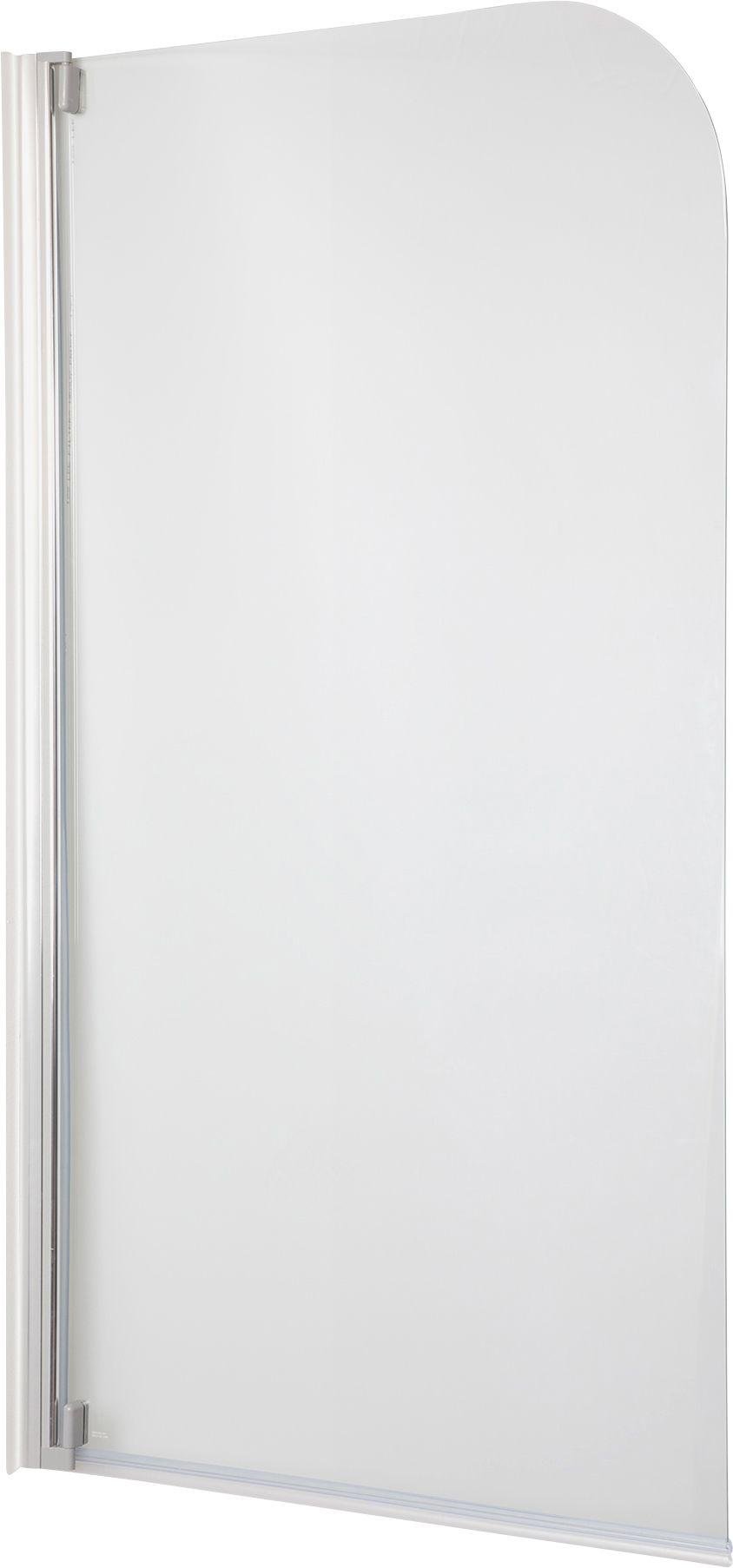 Buy HOME Half Framed Silver Single Radius Bath & Shower Screen Shower