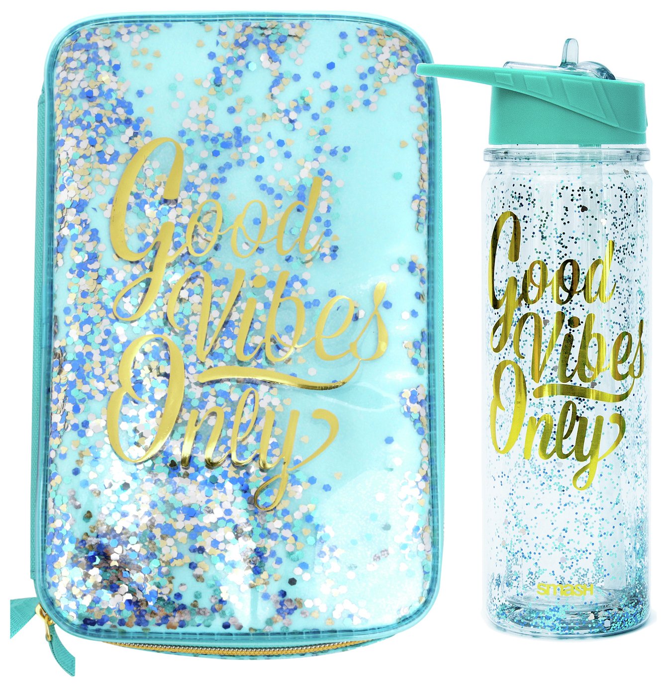 Good Vibes Glitter Lunch Bag and Bottle review