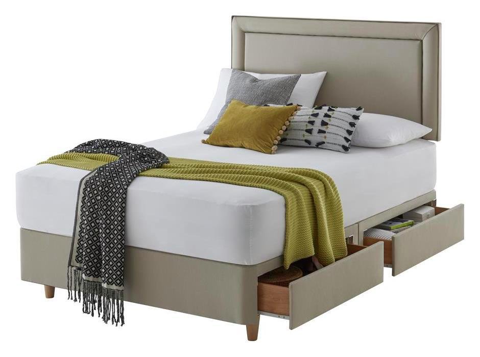 Silentnight Toulouse 4Drw Double Divan & Headboard-Sandstone review