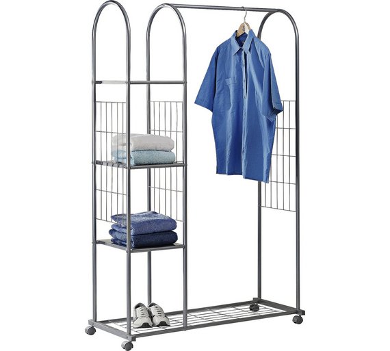 Buy HOME Clothes Rail with Shelves Silver at Argos.co.uk Your