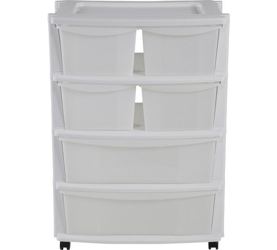 Buy HOME 6 Drawer Plastic Wide Tower Storage Unit White at Argos.co