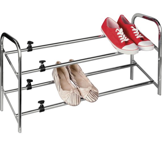 Buy HOME 2 Shelf Extendable Shoe Storage Rack Chrome Plated at Argos