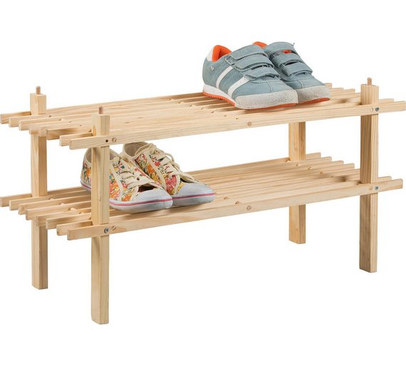 Buy Simple Value 2 Shelf Shoe Storage Rack Solid Pine at Argos.co.uk