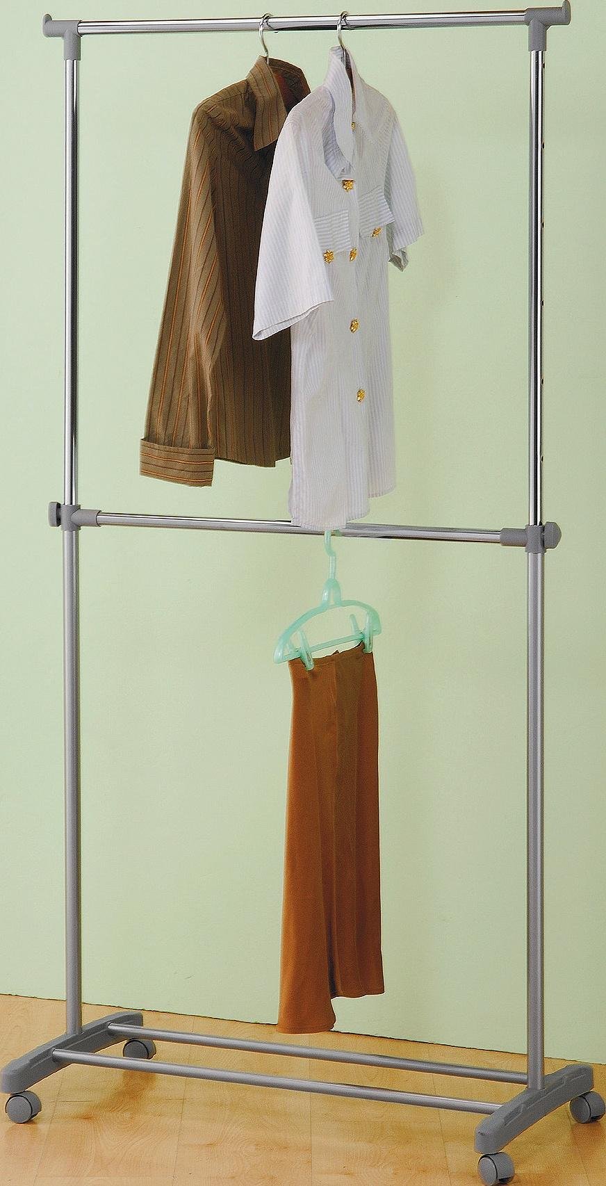 HOME Adjustable Chrome Plated 2 Tier Clothes Rail review