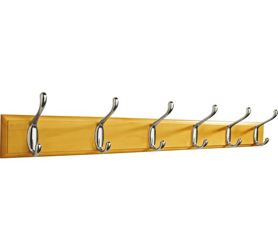 Buy HOME 6 Double Chrome Coat Hooks Pine at Argos.co.uk Your Online