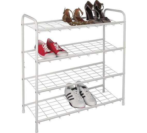 Buy HOME 4 Shelf Shoe Storage Rack White at Argos.co.uk Your Online Shop for Shoe storage