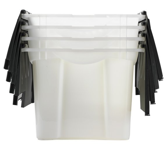 Buy HOME 40 Litre Black Crocodile Lid Storage Boxes Set of 4 at Argos