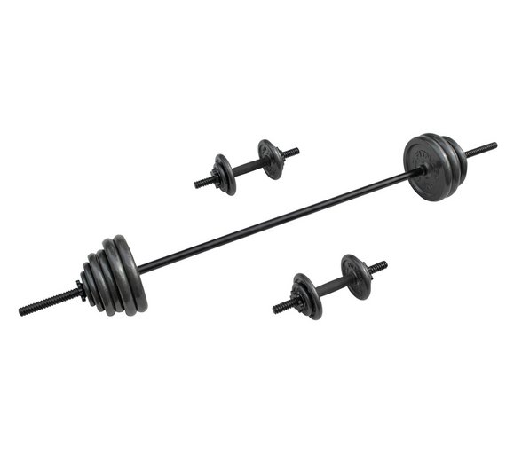 Buy Pro Fitness Cast Barbell Dumbbell Set 50kg at Argos.co.uk Your