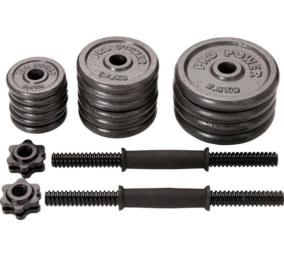 Buy Pro Fitness Cast Barbell Dumbbell Set 50kg at Argos.co.uk Your