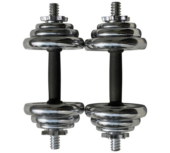 Buy Pro Fitness Chrome Dumbbell Set 20kg at Argos.co.uk Your Online