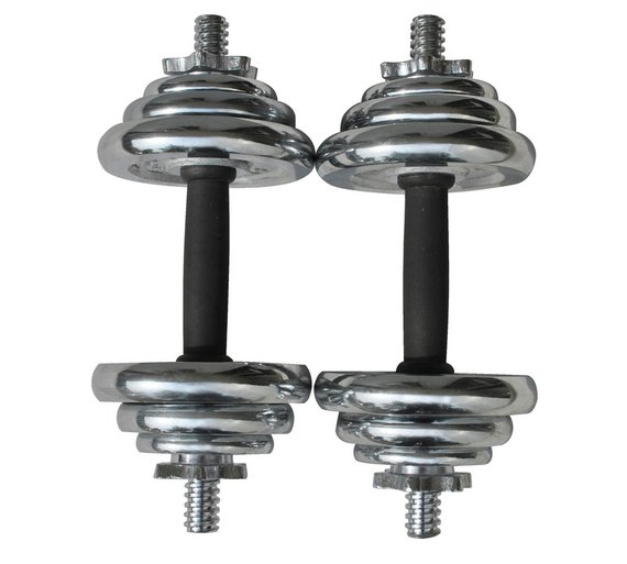 Buy Pro Fitness Chrome Dumbbell Set 20kg at Argos.co.uk Your Online