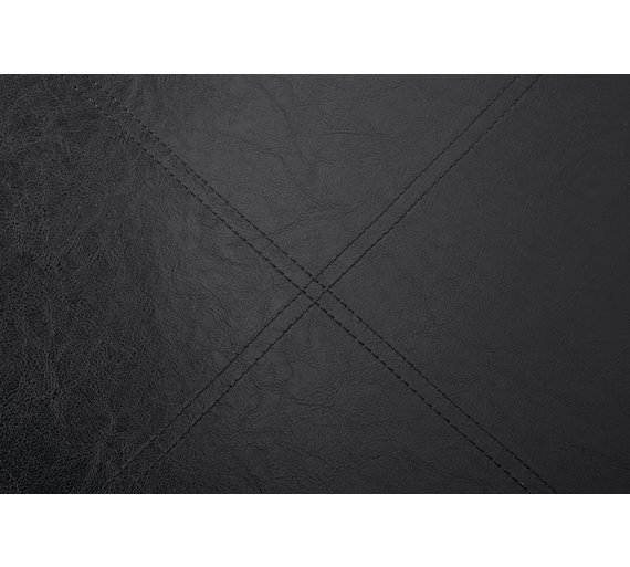 Buy HOME XL Leather Effect Ottoman with Stitching Detail Black at