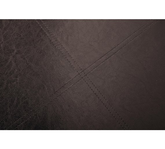 Buy HOME XL Leather Effect Ottoman with Stitching Detail Brown at