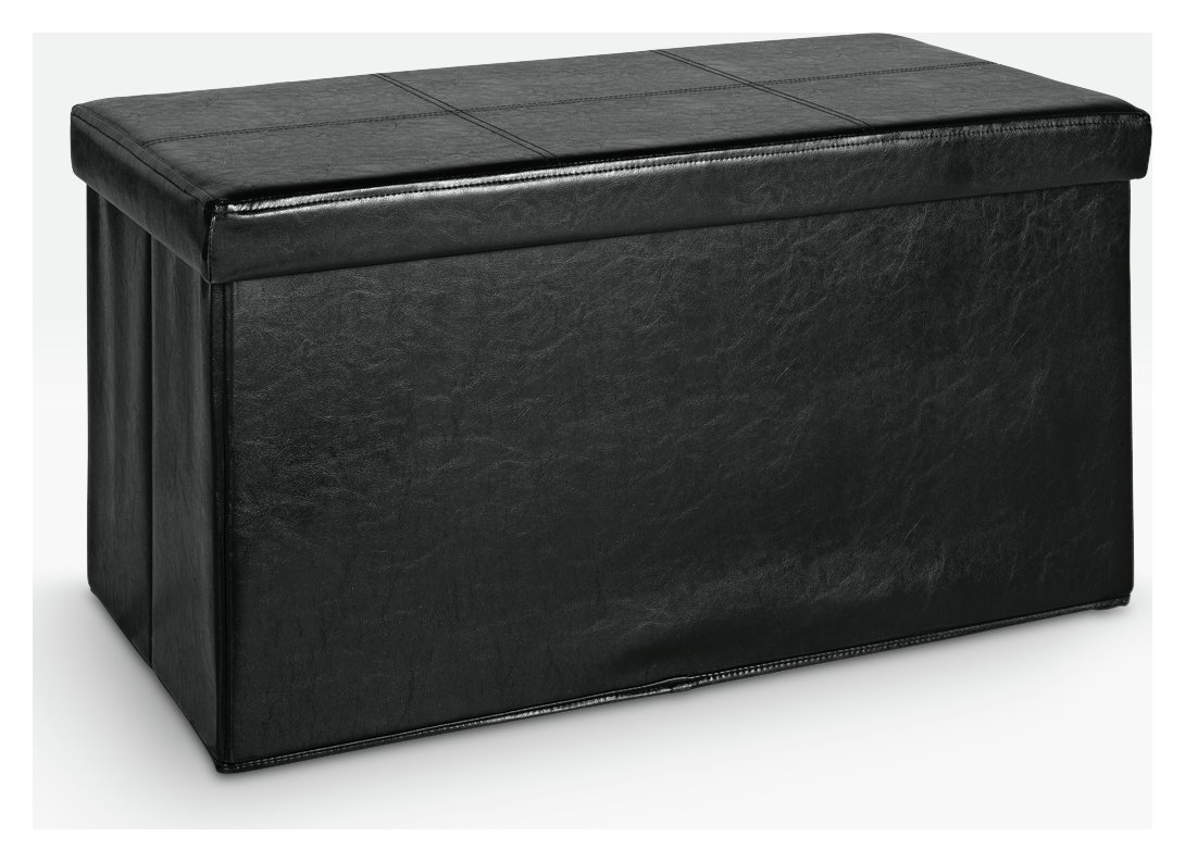 HOME Large Leather Effect Ottoman review