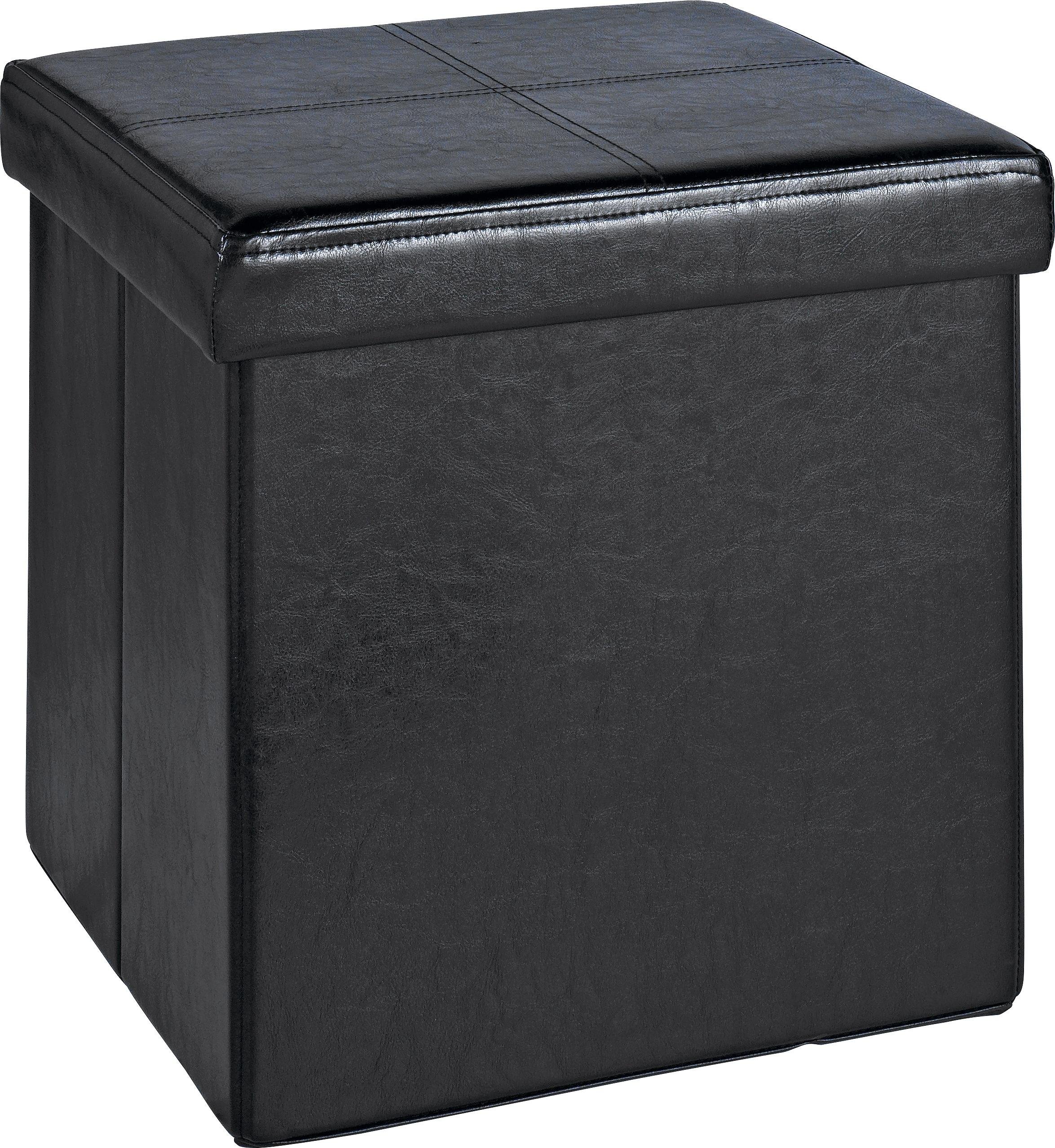 HOME Small Leather Effect Ottoman review