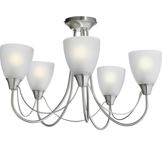 Buy HOME Symphony 5 Light Ceiling Fitting Silver at Argos.co.uk