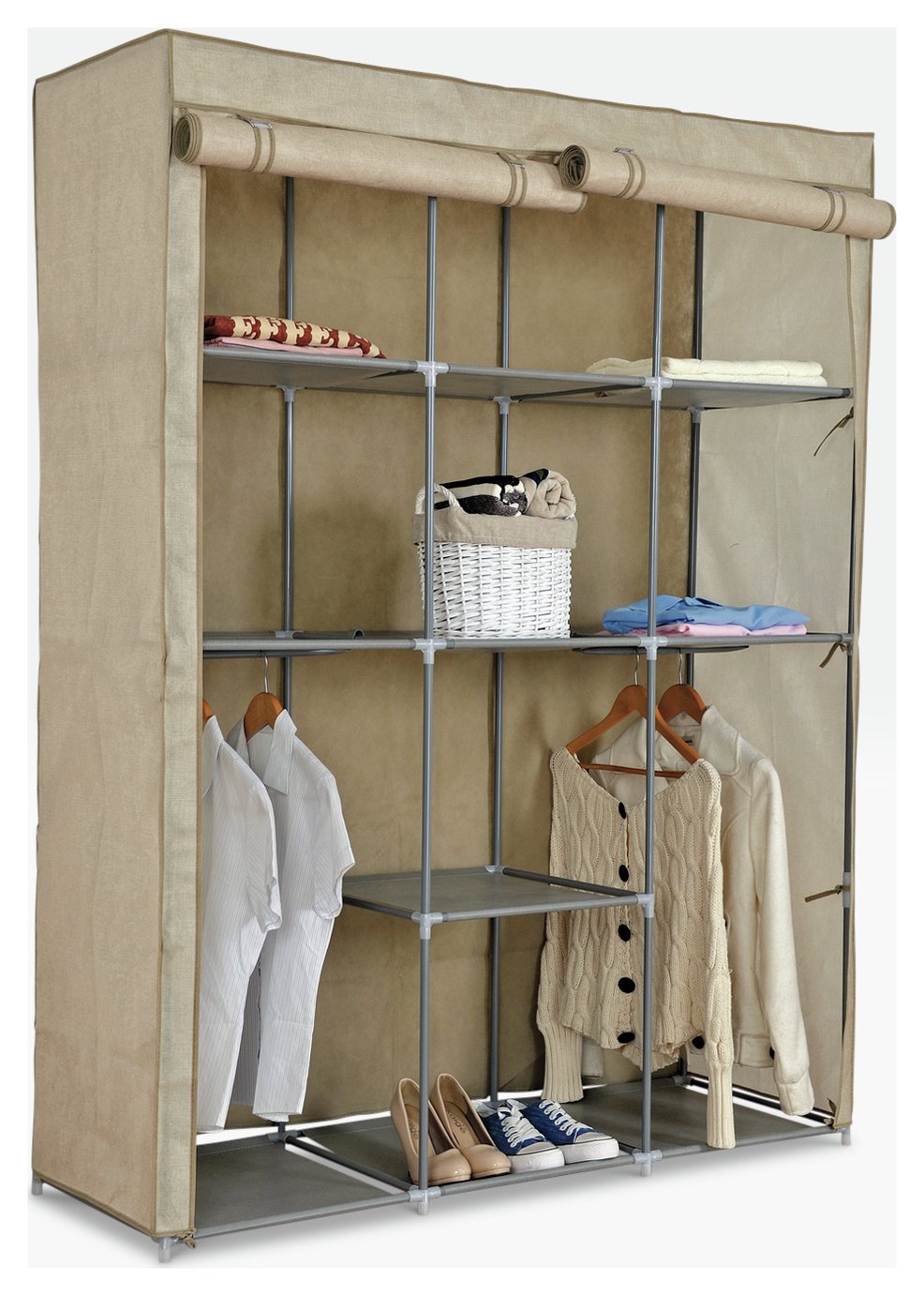 HOME Double Modular Metal Framed Fabric Wardrobe review