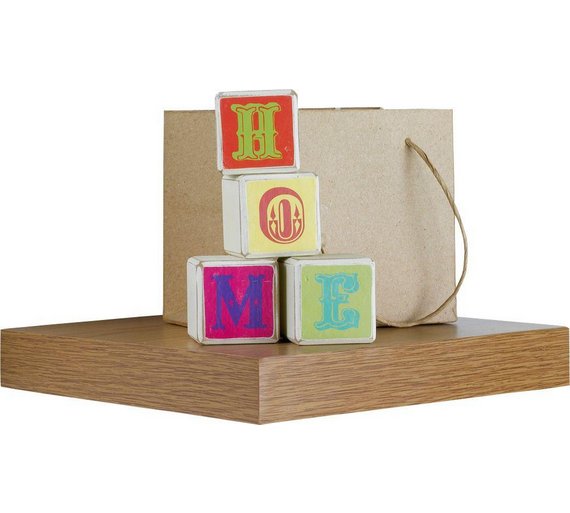 Buy HOME Pair of Corner Floating Shelves Oak Effect at Argos.co.uk Your Online Shop for Wall