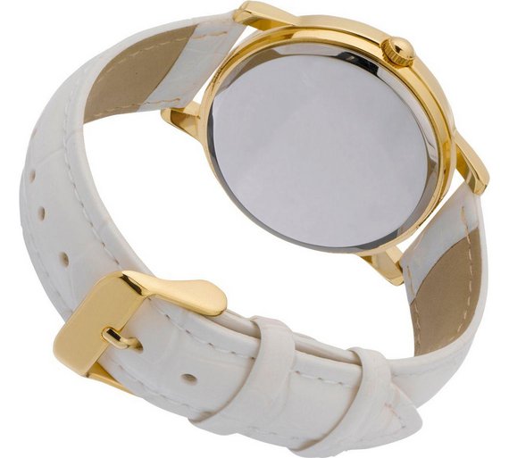 Buy Limit Ladies' Quartz Gold Plated White Strap Watch at Argos.co.uk Your Online Shop for