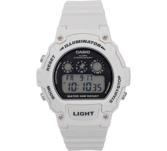 casio men's orange illuminator lcd watch