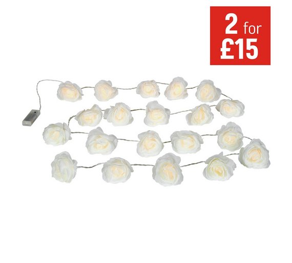 Buy HOME Cream Rose LED String Lights Set of 20 at Argos.co.uk Your