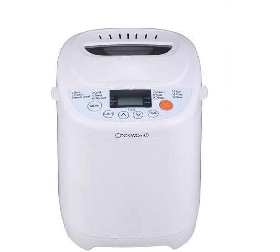 Cookworks XBM1128 Breadmaker 600W Bake Whole Range Of Different White
