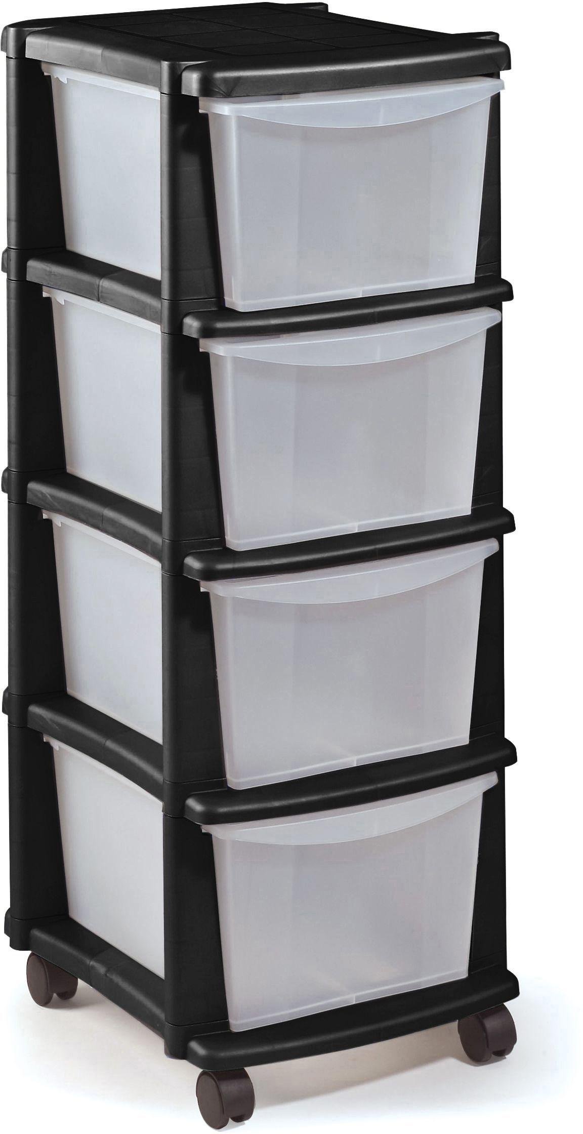 HOME 4 Drawer Black Plastic Tower Storage Unit Review