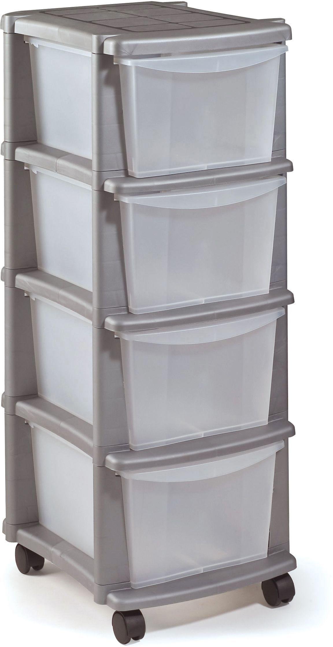 HOME 4 Drawer Silver Plastic Tower Storage Unit Review