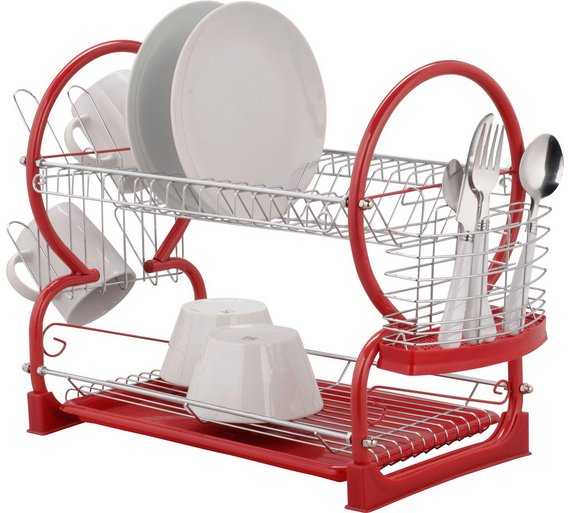 Buy HOME 2 Tier Dish Rack Red at Argos.co.uk Your Online Shop for