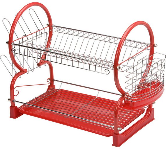 Buy HOME 2 Tier Dish Rack Red at Argos.co.uk Your Online Shop for